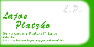 lajos platzko business card